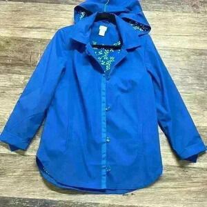Chicos Blue Hooded Women's Jacket Size 0